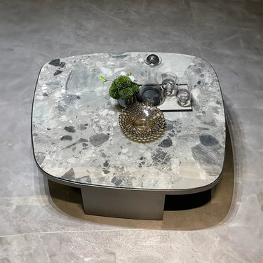 Sintered Stone Coffee Table – Stylish Stainless Steel Base for Modern Living Rooms hbso - 3015MUTUKISPACE