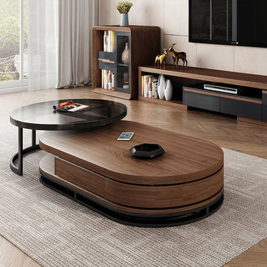 Stylish Brown-Black TV Cabinet coffee table for Modern Living Rooms