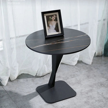 Round Sintered Stone Side Table – Unique Modern Accent for Bedroom or Living Room hldjj - 3019MUTUKISPACE