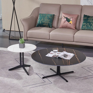 Sintered Stone Coffee Table Set – Elegant Round Design for Modern Living Rooms hldjj - 3024MUTUKISPACE
