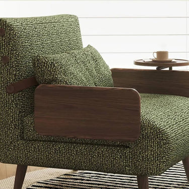 Modern Ash Wood Sofa with Cotton Linen Upholstery - Elegant Living Room Accent Chair hns - 4118MUTUKISPACE