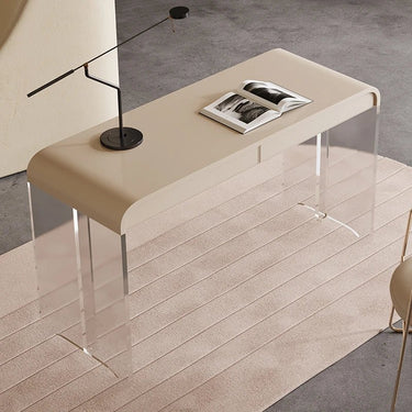 Leather - Top Desk with Transparent Acrylic Legs – Modern Home Office Table hqy - 5204MUTUKISPACE