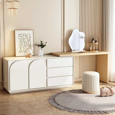 Pine Makeup Vanity with Mirror and Storage – Sleek Modern Design hqy - 5207MUTUKISPACE