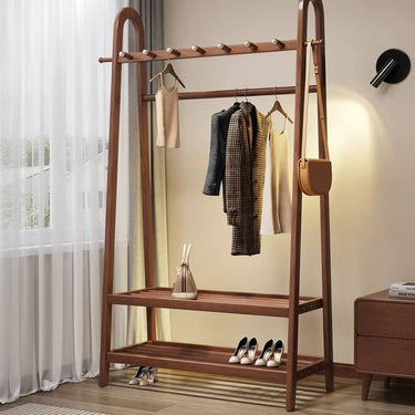 Brown Ash Wood Coat Hanger - Stylish & Durable