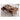 Elegant Solid Wood & Sintered Stone Coffee Table - Brown, White & Black Design hx - 1566MUTUKISPACE