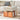 Solid Wood Stool with Beige and Orange Faux Leather Upholstery hx - 1577MUTUKISPACE