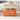 Solid Wood Stool with Beige and Orange Faux Leather Upholstery hx - 1577MUTUKISPACE
