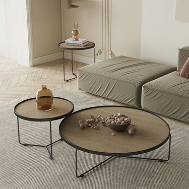 Multi - Layer Board Coffee Table Set – Round Modern Design for Living Room hxbs - 3031MUTUKISPACE