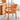 Sleek Mid - Century Modern Chair with Orange, Off - White, and Yellow Leathaire - Natural Oak, Cherry, and Light Brown Wood Finish hykmq - 745MUTUKISPACE