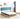 Stylish Natural Wood Bed Frame in Gray, Blue, or Brown - Oak and Pine with Cotton - Ramie Fabric Options hym - 477MUTUKISPACE