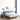 Stylish Natural Wood Bed Frame in Gray, Blue, or Brown - Oak and Pine with Cotton - Ramie Fabric Options hym - 477MUTUKISPACE
