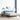 Stylish Natural Wood Bed Frame in Gray, Blue, or Brown - Oak and Pine with Cotton - Ramie Fabric Options hym - 477MUTUKISPACE
