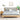 Stylish Natural Wood Bed Frame in Gray, Blue, or Brown - Oak and Pine with Cotton - Ramie Fabric Options hym - 477MUTUKISPACE