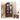 Stunning Brown Oak and Tung Wood Cabinet with Stylish Metal Accents hym - 483MUTUKISPACE