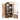 Stunning Brown Oak and Tung Wood Cabinet with Stylish Metal Accents hym - 483MUTUKISPACE