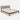 Stylish Bed with Natural Oak, Pine & Cotton - Ramie Upholstery – Elegant Brown, Off White & Gray Finish hym - 630MUTUKISPACE