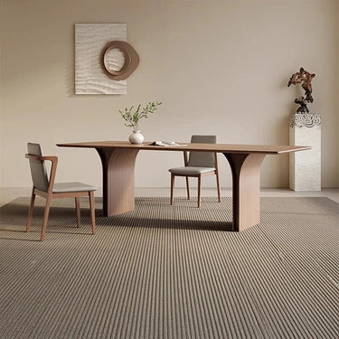 Ash Wood Dining Table with Curved Design – Elegant Modern Home Furniture hzmzw - 3149MUTUKISPACE