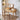 Elegant Natural Wood Makeup Vanity with Rattan and Ash Wood Accents, Glass Top tzm - 525MUTUKISPACE