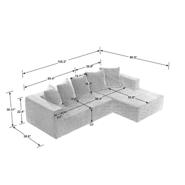 Chenille L/U - Shaped Sectional SofaMUTUKISPACE