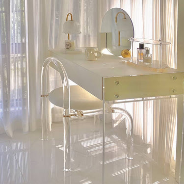 Sleek White Particle Board Makeup Vanity – Modern Vanity for Stylish Organization yw - 185MUTUKISPACE