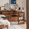 Solid Wood Corner Vanity Table with Integrated Storage Drawers mu - hrszt - dresserMUTUKISPACE