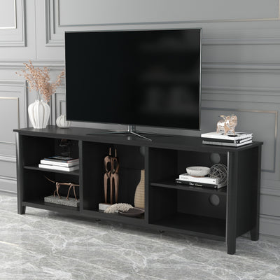 Traditional Black TV Stand – Storage Media Console & Entertainment Center
