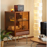 Solid Wood Vintage Display Storage Glass Cabinet mu - xczsg - chestMUTUKISPACE