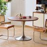 Stone Round Dining Table Set Vintage Solid Wood Luxury Round Table mu - yjxyz - DtableMUTUKISPACE