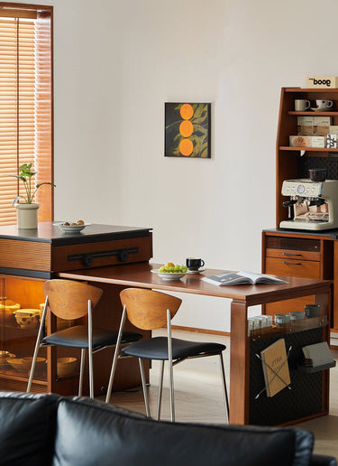 Extendable Multifunctional Island Dining Table with sintered stone Countertop and Sideboard mu - ygdt - DtableMUTUKISPACE