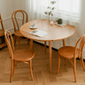 Solid wood foldable dining table extendable round top cherry wood xbjj - glyz - tableMUTUKISPACE