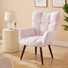 Modern Single Sofa Armchair with High Backrest Comfy Reading Chair for Small Spaces/Living Room/Bedroom/Apartment (COLOR:PINK)MUTUKISPACE