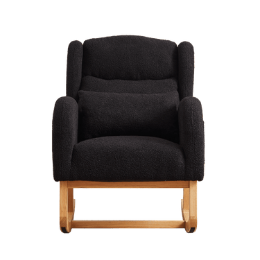 27.2"W Modern Accent High Backrest Living Room Lounge Arm Rocking Chair, Two Side PocketMUTUKISPACE
