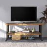 Media Console Table with one shelf to your Home decor, Natural Reclaimed wood and black finishMUTUKISPACE