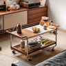 Vintage Solid Wood Coffee Table Mobile with sintered stone mu - yflycj - ctableMUTUKISPACE