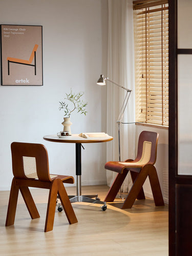 Vintage Solid Wood Dining Chair Luxury Rattan mu - fgcy - chairMUTUKISPACE