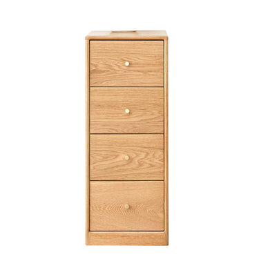 Solid Oak Bedside Table Storage Cabinet for Living Room - Free - Standing Corner Cabinets Storage Table - Four DrawersMUTUKISPACE