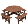 8 - Person Outdoor Wooden Picnic Table 4 Built - in Benches, 2220lb CapacityMUTUKISPACE