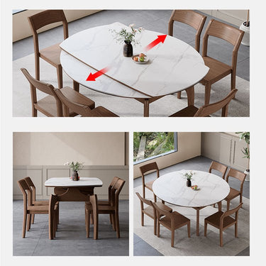Sleek Brown Light Sintered Stone Dining Table with Elegant Ash Wood Finish fnl - 276MUTUKISPACE