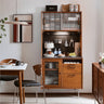 Solid Wood Sideboard Storage Cabinet Vintage Wall - Mounted High Cabinet mu - xmcbg - chestMUTUKISPACE