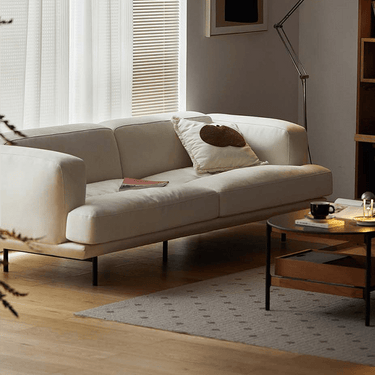 Sofa for 3 people, stylish, 1 person, 2 people, air leather seat depth 63cm, wooden sofa, solid wood frame, Nordic, stylish, white xbjj - tssf - sofaMUTUKISPACE