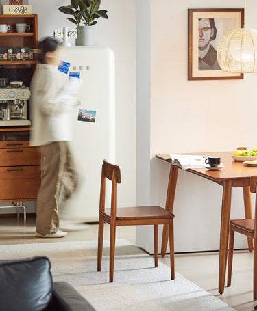 Solid Wood Dining Chair Natural Wood Chair mu - yscy - chairMUTUKISPACE