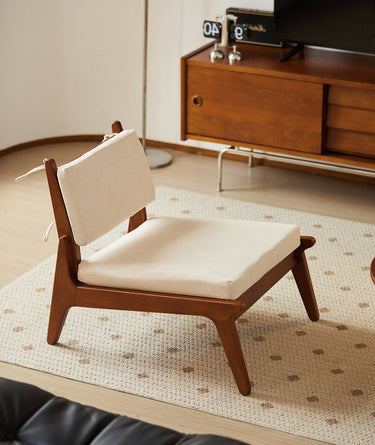 Corduroy Solid Wood Lounge Chair Natural Wood mu - yrxxy - chairMUTUKISPACE