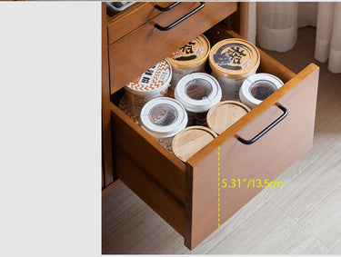 Solid Wood Sideboard Storage Cabinet Vintage Wall - Mounted High Cabinet mu - xmcbg - chestMUTUKISPACE