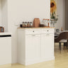 Two Drawers and Two - Compartment Tilt - Out Trash Cabinet Kitchen Trash Cabinet - WhiteMUTUKISPACE
