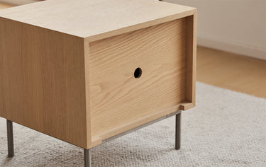 Modern Minimalist Bedside Table Italian Light Luxury Nordic Solid Wood Bedroom Storage Cabinet inner - mkctg - nightstandMUTUKISPACE