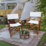 Folding Chair Wooden Director Chair Canvas Folding Chair Folding Chair 2pcs/set populus + Canvas (Color : White)MUTUKISPACE