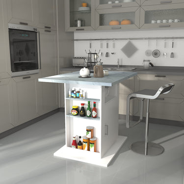 110 cm Tray Concrete Effect and White with StorageMUTUKISPACE