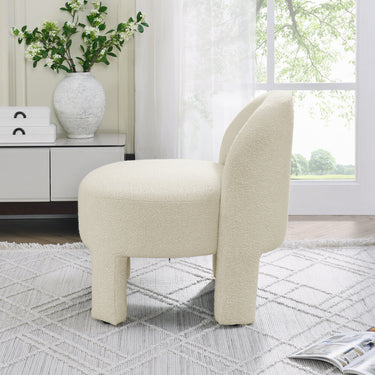 Hoop gauze lounge chair with sof cushion and backrest, need to be assembled, suitable for living room'bedroomldining room - BEIGE(24.5"28.75"28.75")MUTUKISPACE