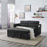 Loveseats Sofa Bed with Pull - out Bed,Adjsutable Back and Two Arm Pocket,Black (54.5"x33"x31.5")MUTUKISPACE