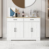 47.95" Farmhouse Buffet Cabinet Storage Sideboard with 2 Drawers and 4 Doors for Dining Living Room Kitchen Cupboard - WhiteMUTUKISPACE